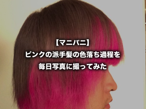 マニパニ ピンクの派手髪の色落ち過程を毎日写真に撮ってみた 拡張